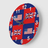 Grande Horloge Ronde USA Flag & UK Flag Pattern (Angle)