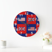 Grande Horloge Ronde USA Flag & UK Flag Pattern (Maison)