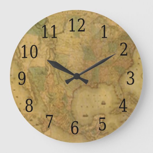 Grande Horloge Ronde USA Map Round Clock (Recto)