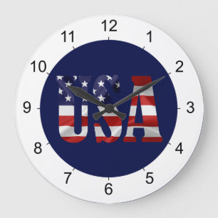 Grande Horloge Ronde USA Patriotique