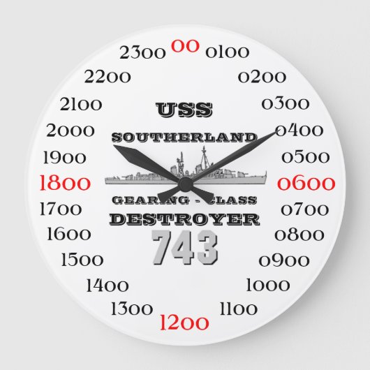 Grande Horloge Ronde USS Southerland (DD/DDR 743) (Recto)
