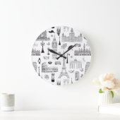 Grande Horloge Ronde Vacances En Europe Motif (Maison)