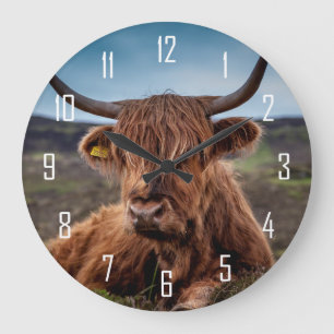 Grande Horloge Ronde Vache de Highland