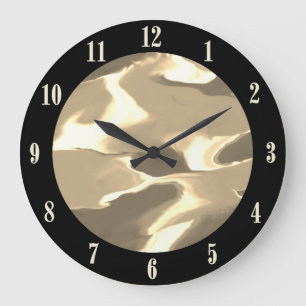 Grande Horloge Ronde Vagues de Tan et design Brown