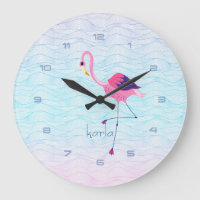 Vagues d'eau Abstraite moderne et Flamant rose ros