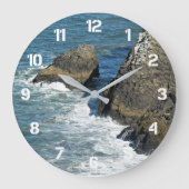 Grande Horloge Ronde Vagues déferlantes sur une côte rocheuse (Recto)