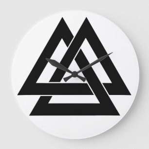 Grande Horloge Ronde Valknut - Black