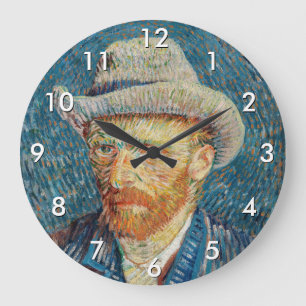 Grande Horloge Ronde Van Gogh - Autoportrait au chapeau de feutre gris