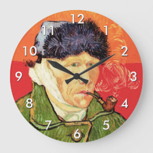 Grande Horloge Ronde Van Gogh - Autoportrait avec oreille bandée et pip