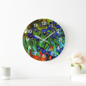 Grande Horloge Ronde Van Gogh peinture, Irises, (Maison)