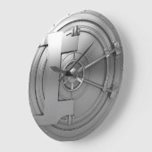 Grande Horloge Ronde vaudoor silver large clock (Angle)