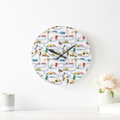 Grande Horloge Ronde Véhicules de transport Voitures Camions Route Garç (Maison)