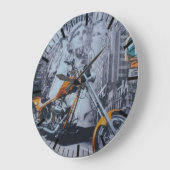 Grande Horloge Ronde Vélo américain Retro (Angle)