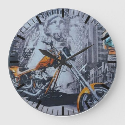 Grande Horloge Ronde Vélo américain Retro (Recto)