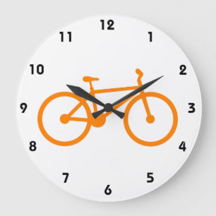 Grande Horloge Ronde Vélo orange