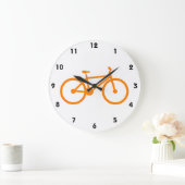 Grande Horloge Ronde Vélo orange (Maison)