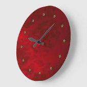 Grande Horloge Ronde velours rouge (Angle)