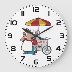 Grande Horloge Ronde Vendeur de chariot à hot-dog Vendeur de rue