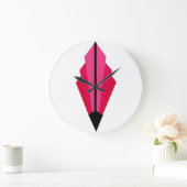 Grande Horloge Ronde Ventilateur Art déco en Deep Pink et Raspberry La (Maison)