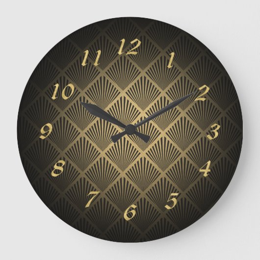 Grande Horloge Ronde Ventilateur Art déco Motif (Recto)