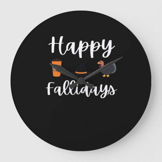 Grande Horloge Ronde Ventilateur de la saison automnale Joyeux Falliday (Recto)