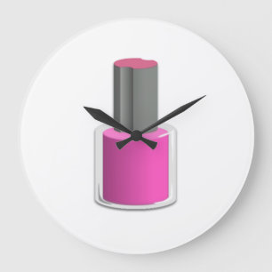 Grande Horloge Ronde Vernis à ongles rose