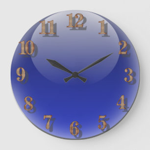 Grande Horloge Ronde Verre bleu