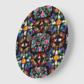 Grande Horloge Ronde Verre d'acier équatorien (Angle)