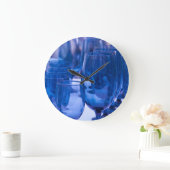 Grande Horloge Ronde Verrerie bleue (Maison)