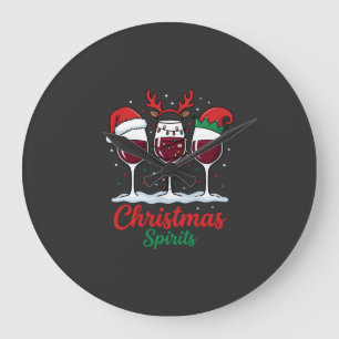 Grande Horloge Ronde Verres à vin rouge Christmas Spirits