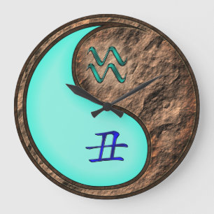 Grande Horloge Ronde Verseau & Bœuf de Terre