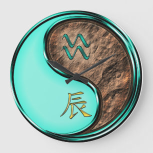 Grande Horloge Ronde Verseau & Dragon de Terre