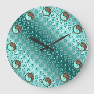 Grande Horloge Ronde Verseau & Serpent de terre