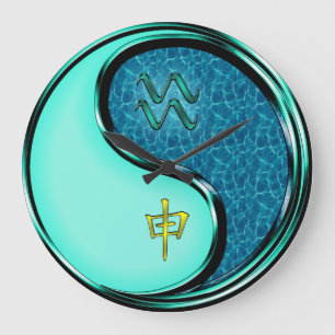 Grande Horloge Ronde Verseau & Singe d'eau