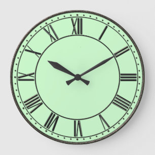 Grande Horloge Ronde Vert avec Vintage noir