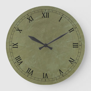 Grande Horloge Ronde Vert Uni