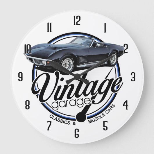 Grande Horloge Ronde Vette convertible Vintage Garage (Recto)