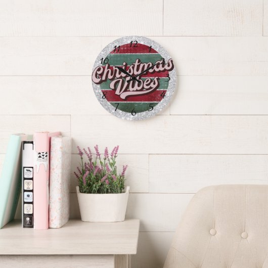 Grande Horloge Ronde Vibes de Noël (Salle de lecture)
