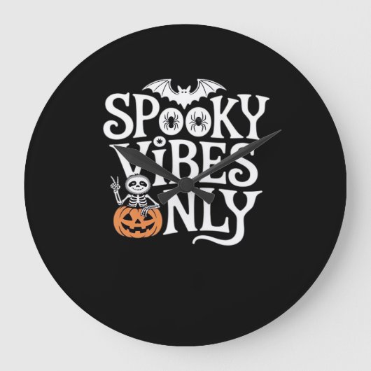 Grande Horloge Ronde Vibes éffrayantes uniquement Halloween Sloth T-Shi (Recto)