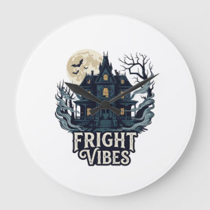 Grande Horloge Ronde Vibrations d'effroi Halloween Maison hantée pleine