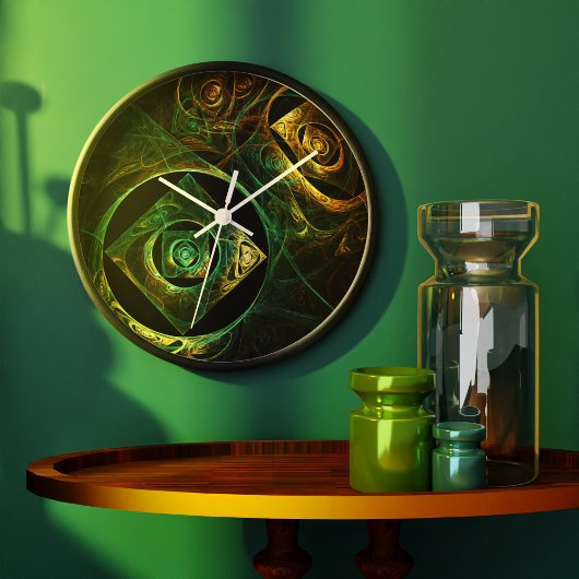Grande Horloge Ronde Vibrations magiques Abstrait Art Round
