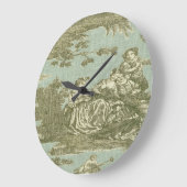 Grande Horloge Ronde Victorian French Country Toile Prince Clock (Angle)