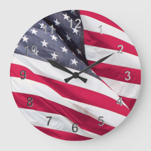 Grande Horloge Ronde Vieille gloire….Le drapeau américain