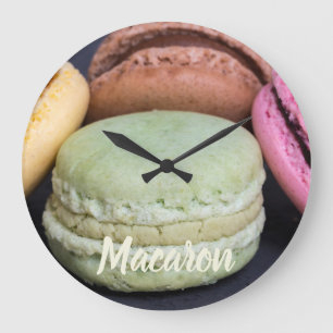 Grande Horloge Ronde Viennoiseries Macaron pour le cadeau de dent sucr