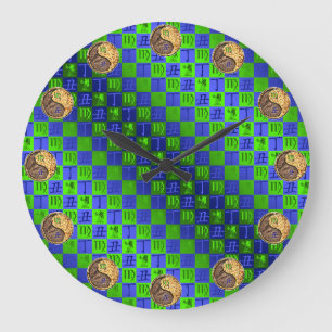 Grande Horloge Ronde Vierge & Bœuf de Feu