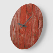 Grande Horloge Ronde Vieux bois rouge (Angle)
