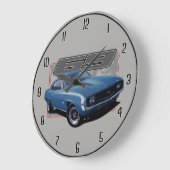 Grande Horloge Ronde Vieux camaro bleu (Angle)