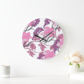 Grande Horloge Ronde vignes fleurs pourpre (Maison)