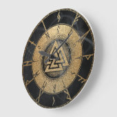 Grande Horloge Ronde Viking Runes (Angle)