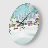 Grande Horloge Ronde Village d'hiver : paysage enneigé (Angle)